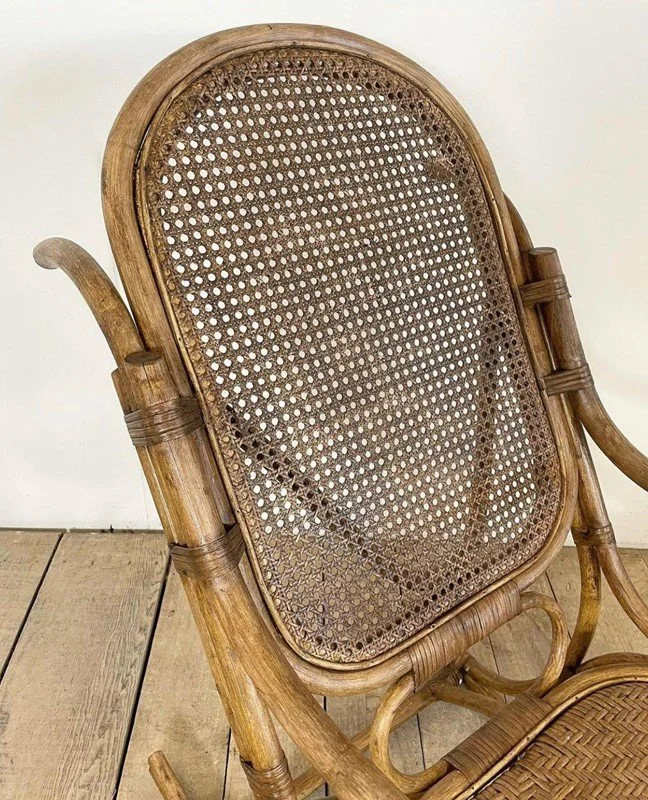Vintage Bentwood Cane & Bamboo Rocking Chair — Vintage Boathouse